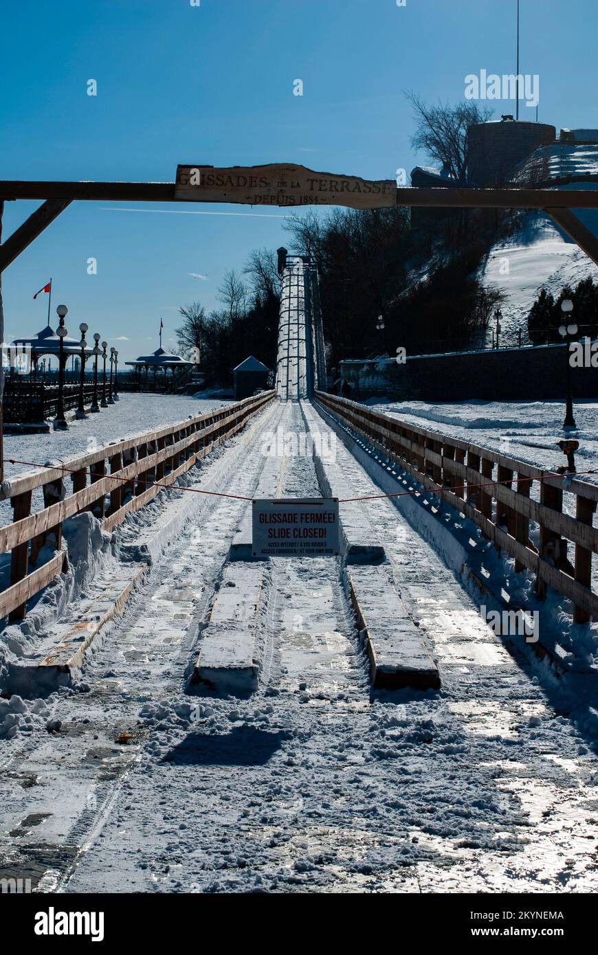 Toboggan slide on Dufferin Terrace in Quebec City Stock Photo Alamy