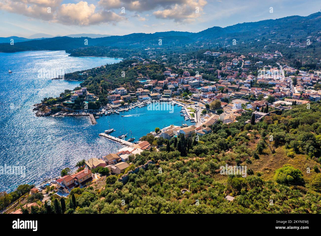 kassiopi town, kassiopi, town, village, corfu, greece, water, sea