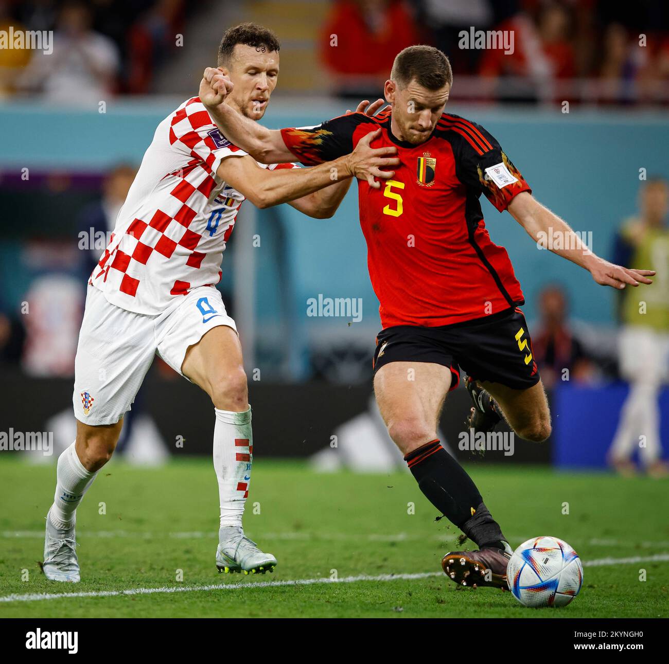 Doha, Catar. 01st Dec, 2022. PERISIC Ivan from Croatia VERTONGHEN Jan from Belgium during the match between Tunisia and France, valid for the group stage of the World Cup, held at the Education City Stadium in Doha, Qatar. Credit: Rodolfo Buhrer/La Imagem/FotoArena/Alamy Live News Stock Photo