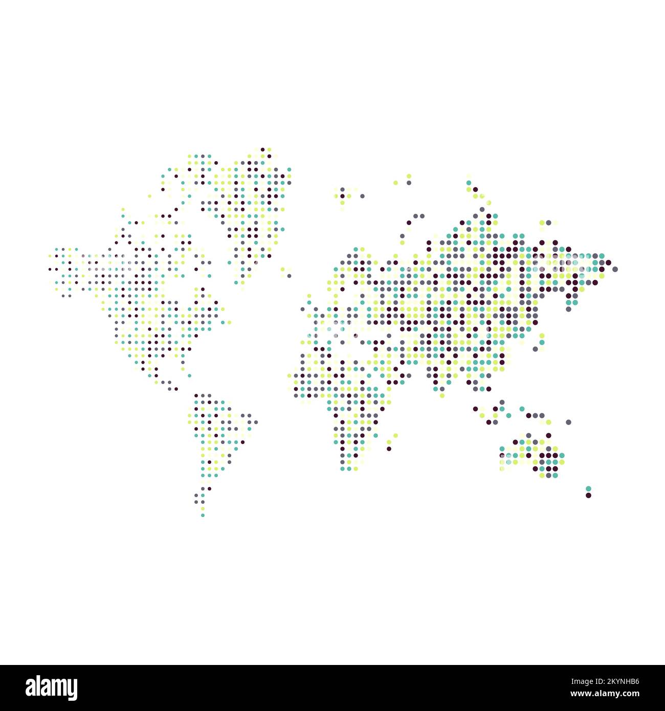 World 2 Silhouette Pixelated generative pattern map illustration Stock ...