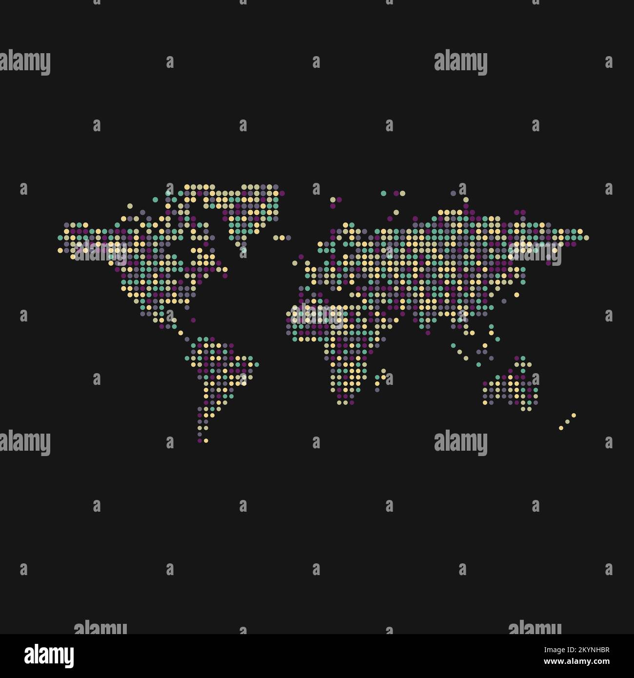 World 1 Silhouette Pixelated generative pattern map illustration Stock ...
