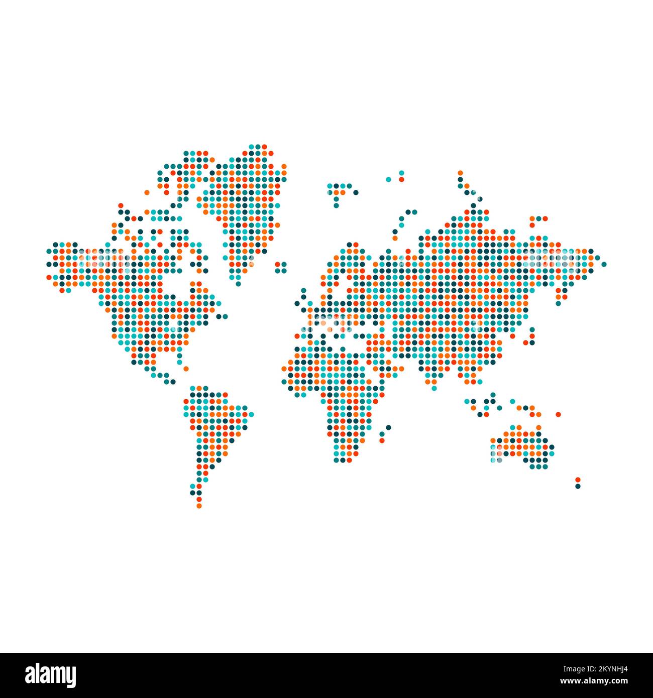 World 2 Silhouette Pixelated generative pattern map illustration Stock ...