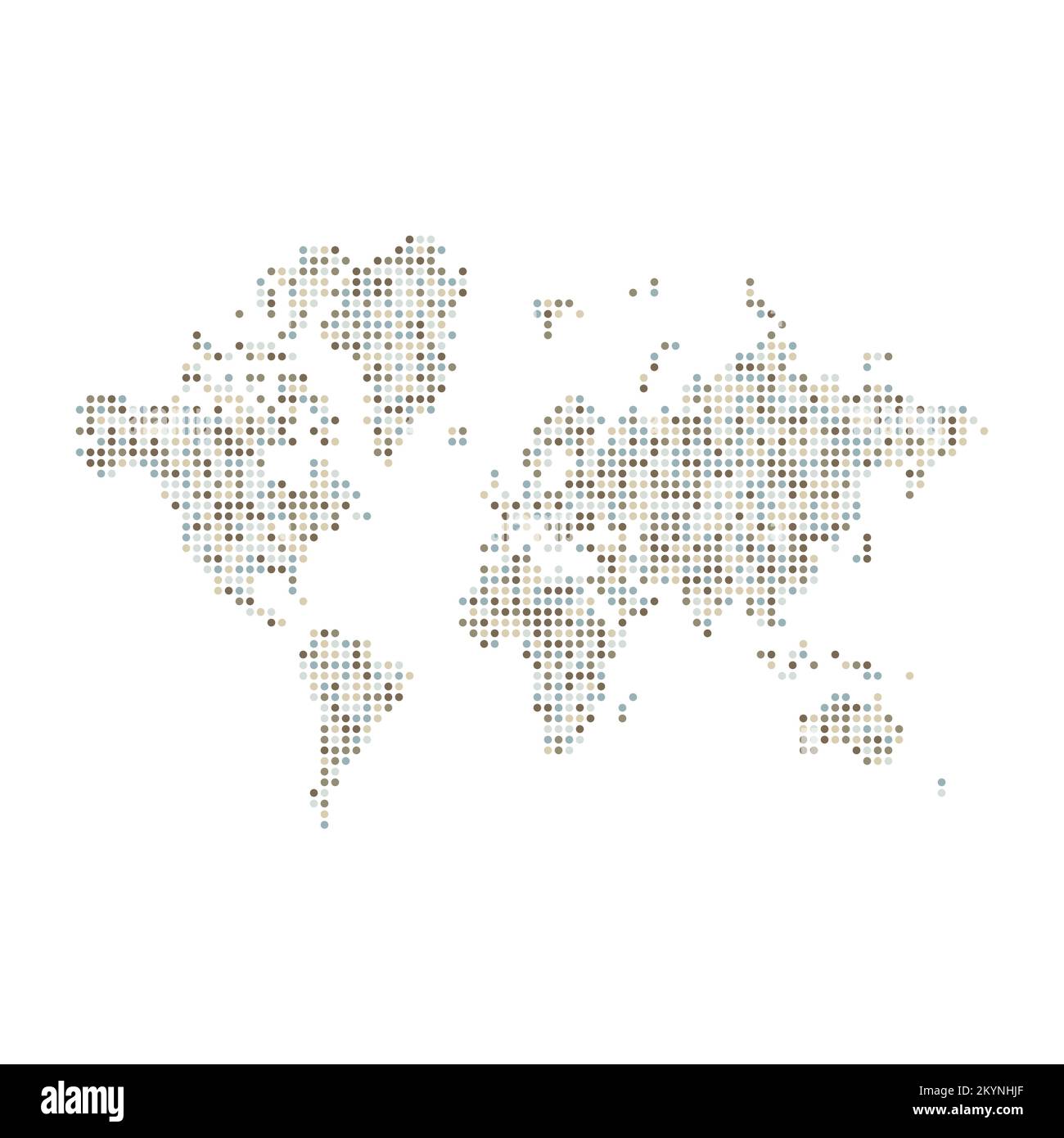 World 2 Silhouette Pixelated generative pattern map illustration Stock ...