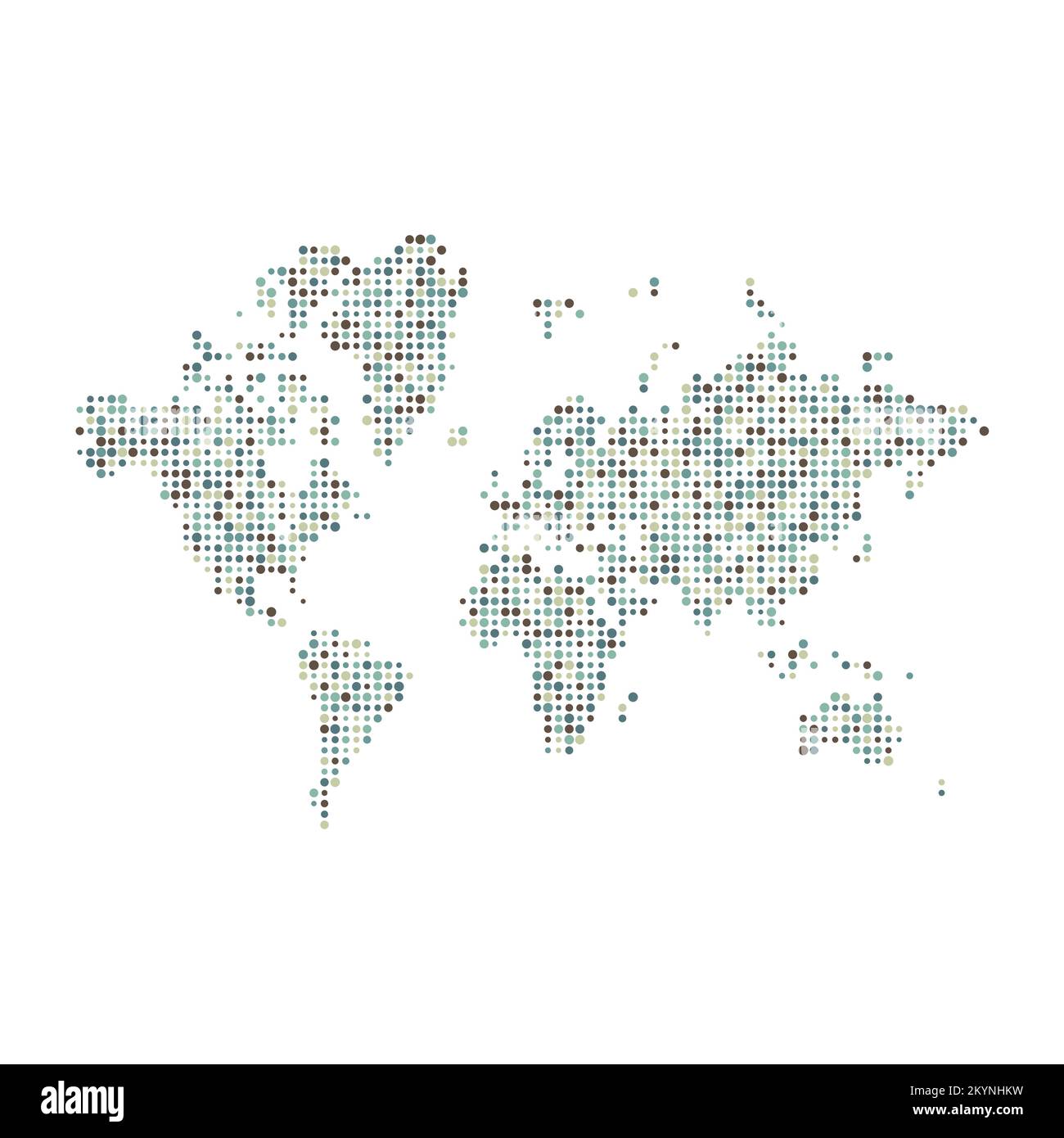 World 2 Silhouette Pixelated generative pattern map illustration Stock ...