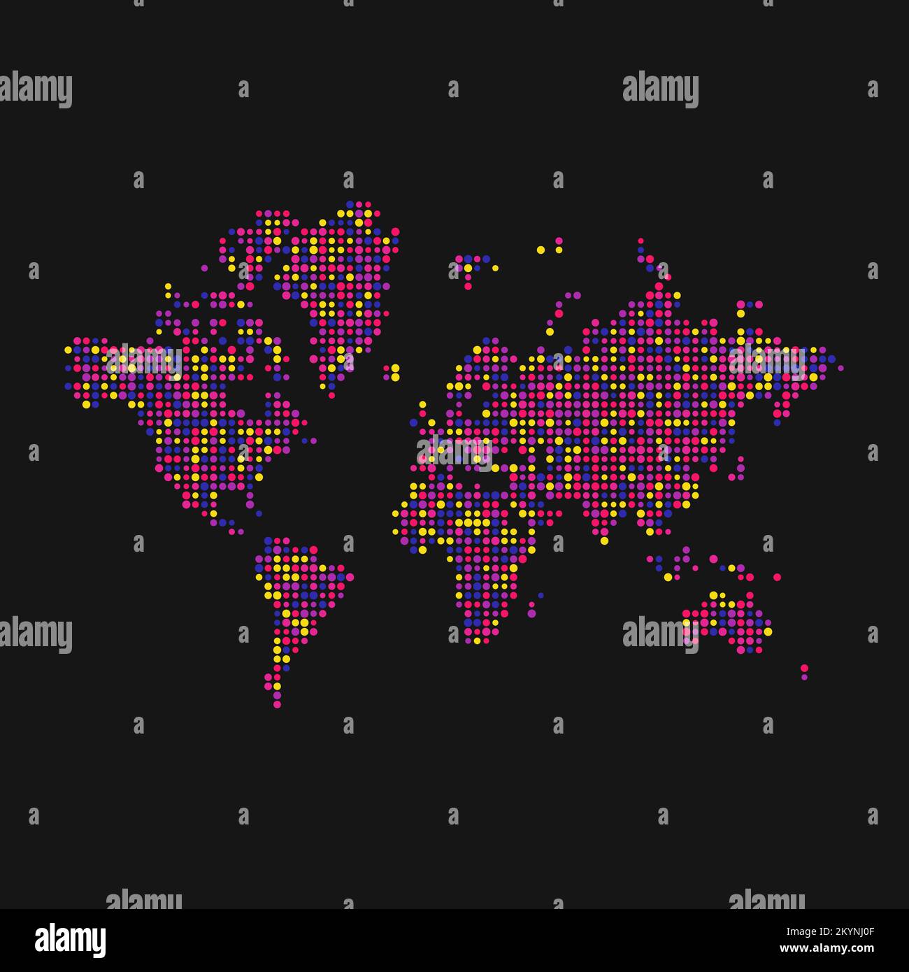 World 2 Silhouette Pixelated generative pattern map illustration Stock ...