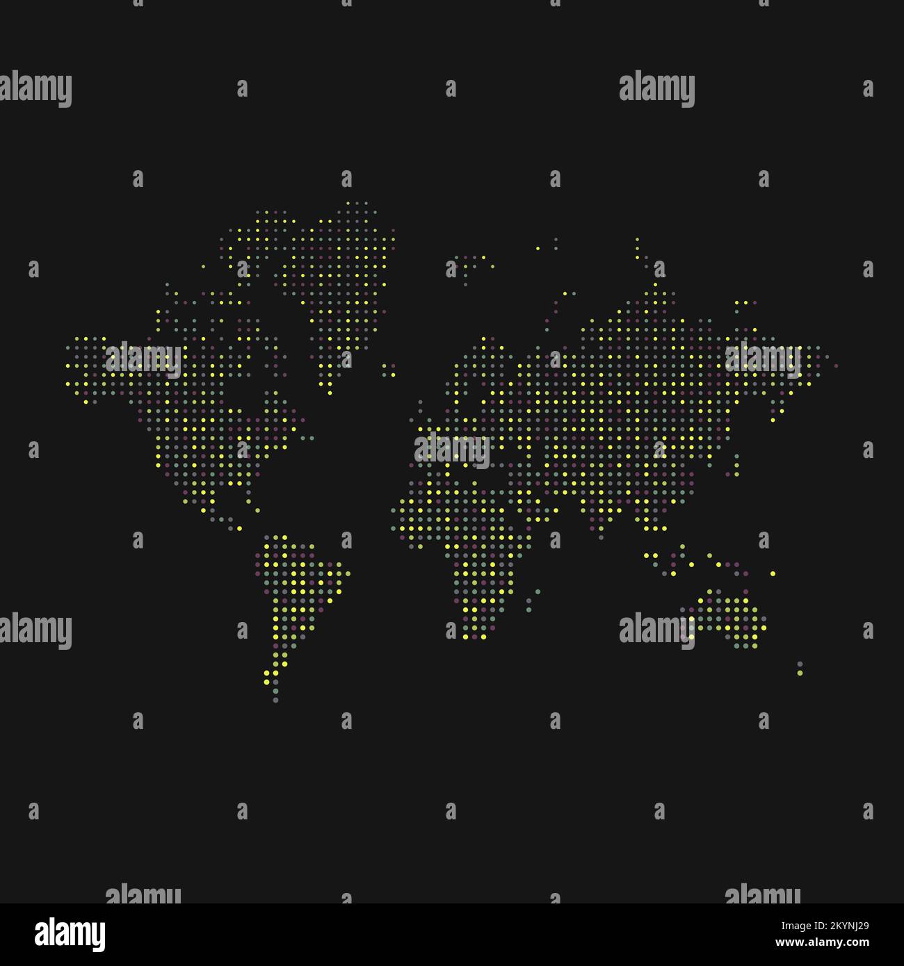 World 2 Silhouette Pixelated generative pattern map illustration Stock ...