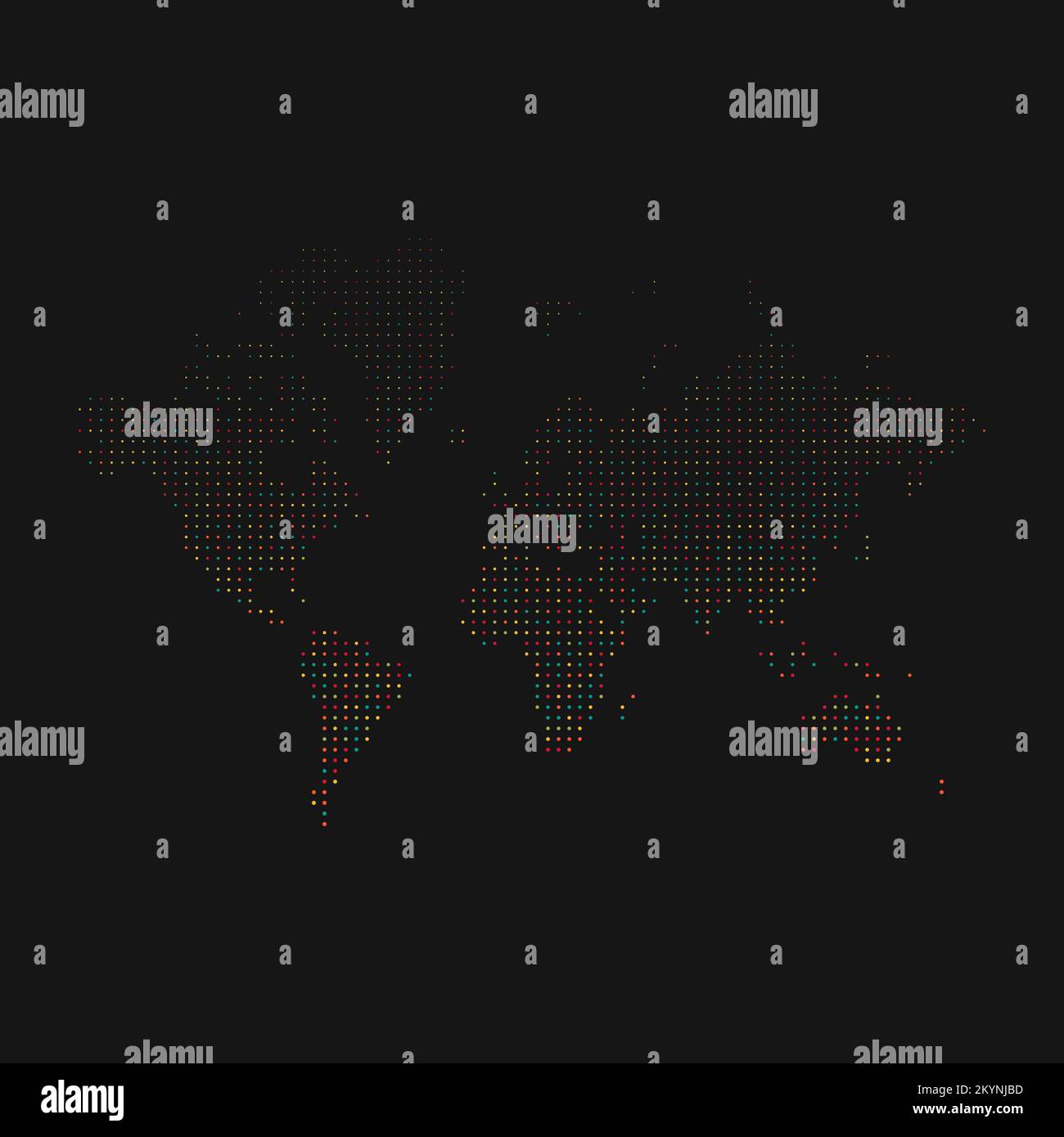 World 2 Silhouette Pixelated generative pattern map illustration Stock ...