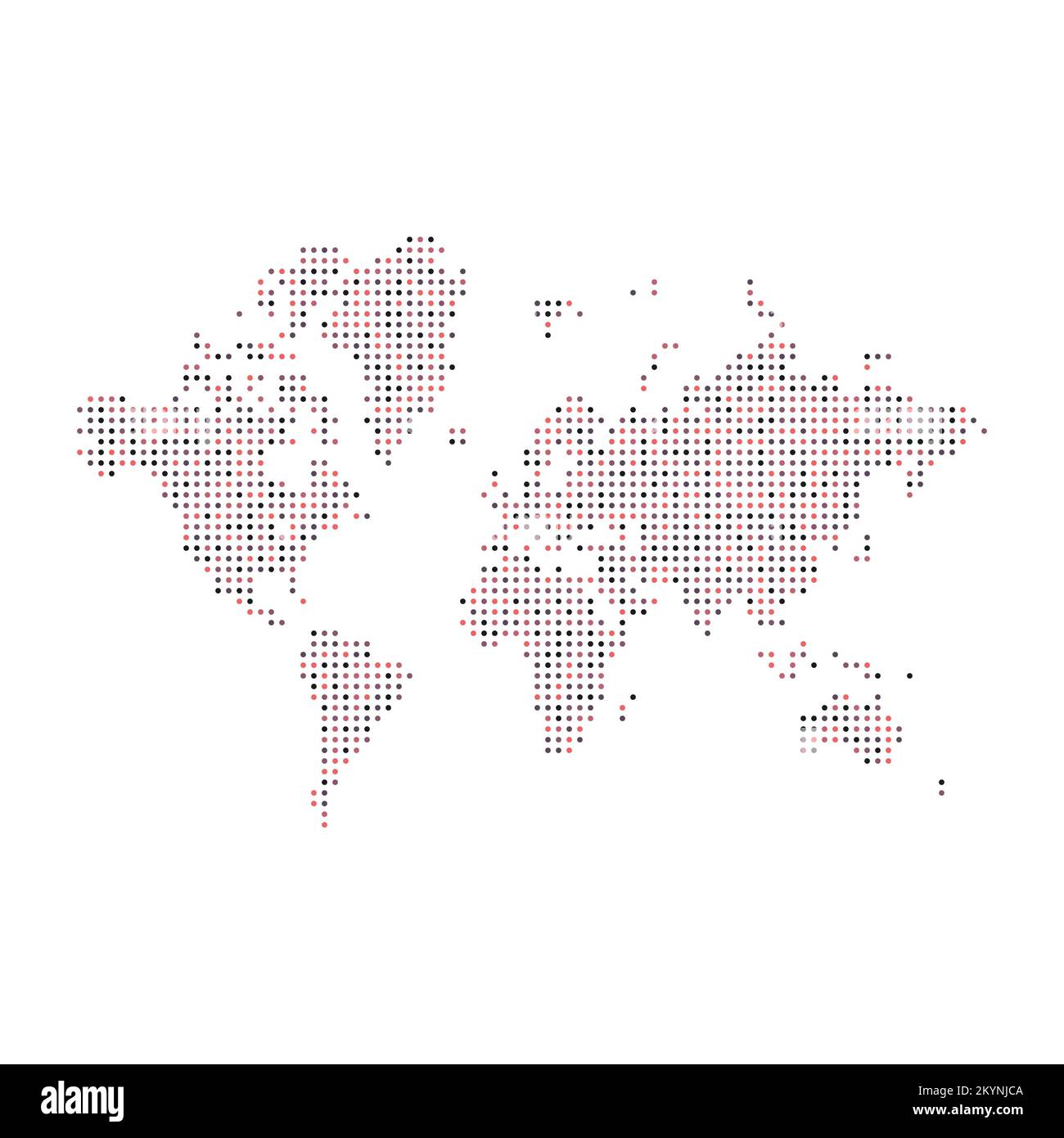 World 2 Silhouette Pixelated generative pattern map illustration Stock ...