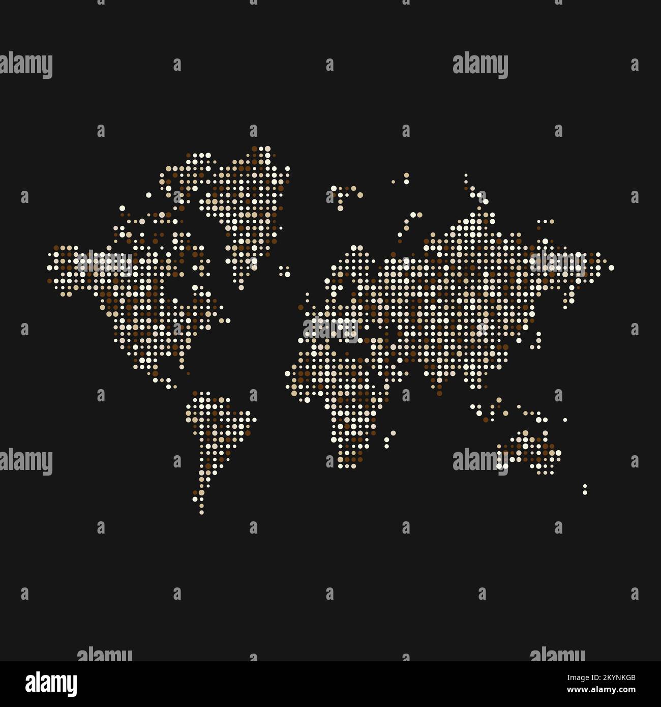 World 2 Silhouette Pixelated generative pattern map illustration Stock ...