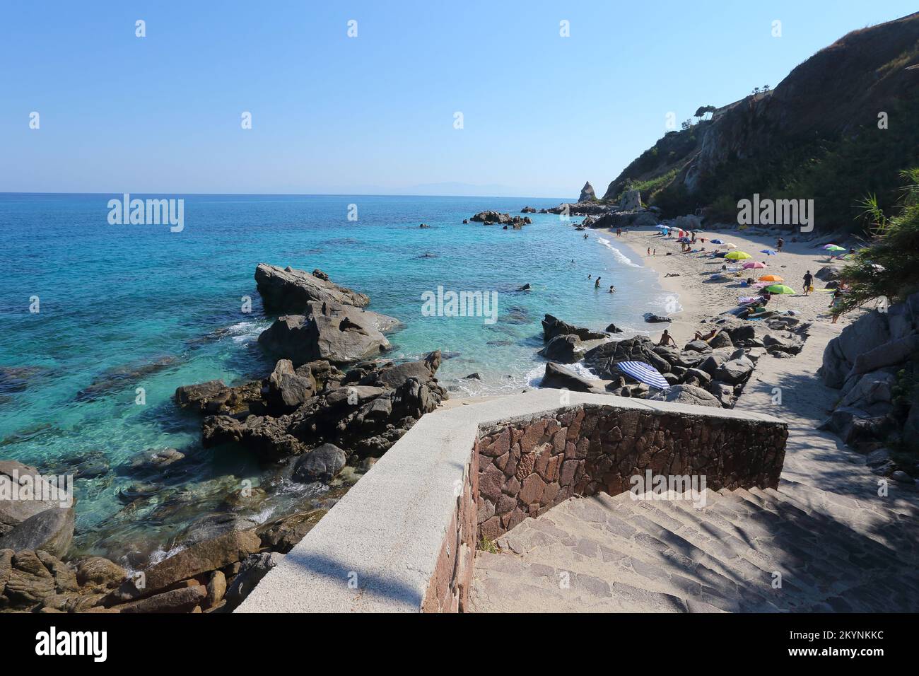 Parghelia, Italy. August 3, 2022: The exciting Michelino beach Stock Photo