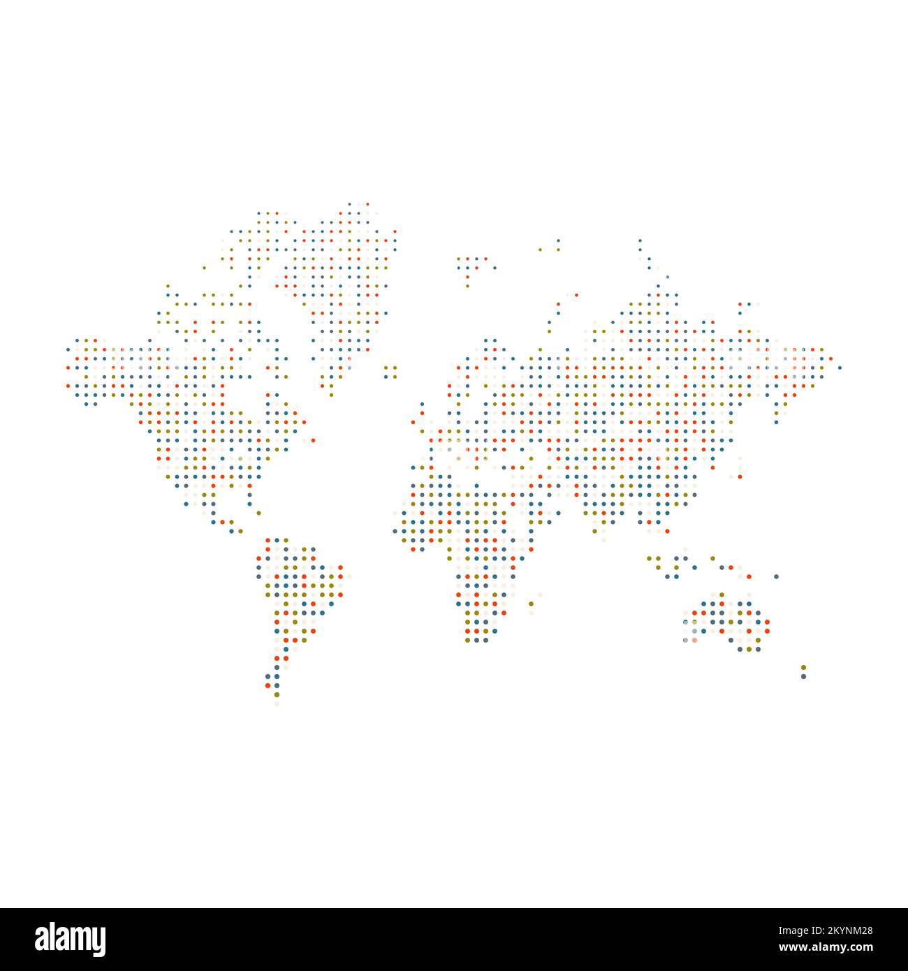 World 2 Silhouette Pixelated generative pattern map illustration Stock ...