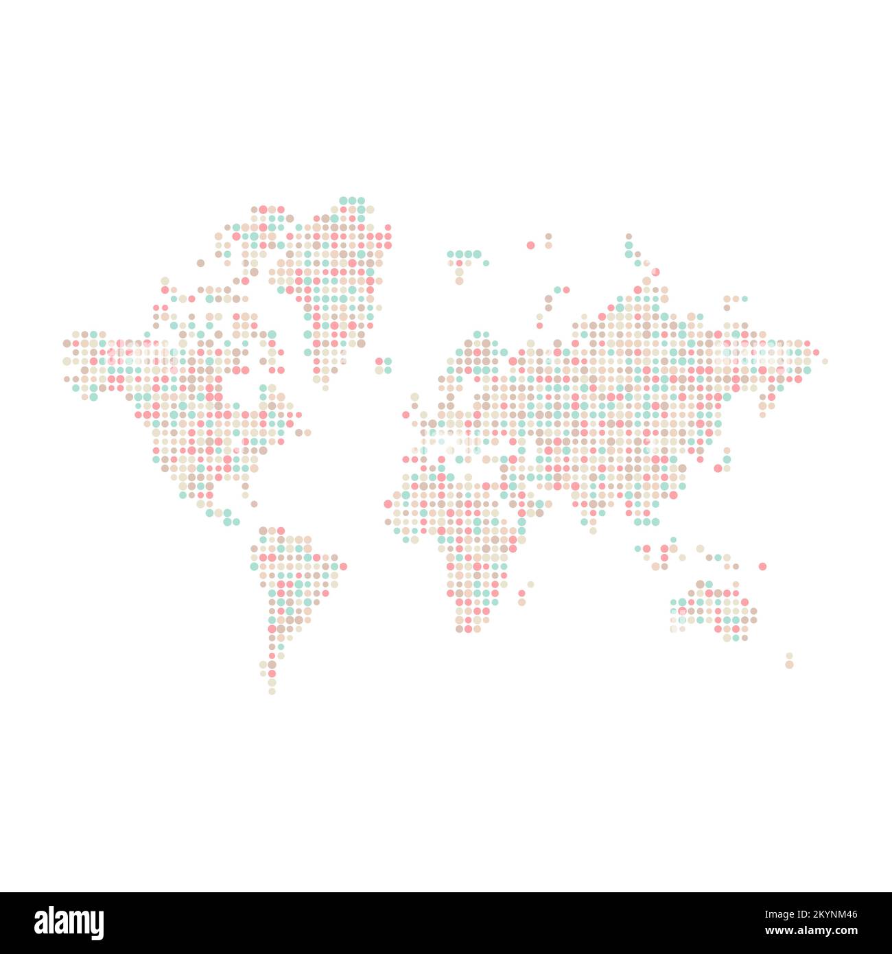 World 2 Silhouette Pixelated generative pattern map illustration Stock ...
