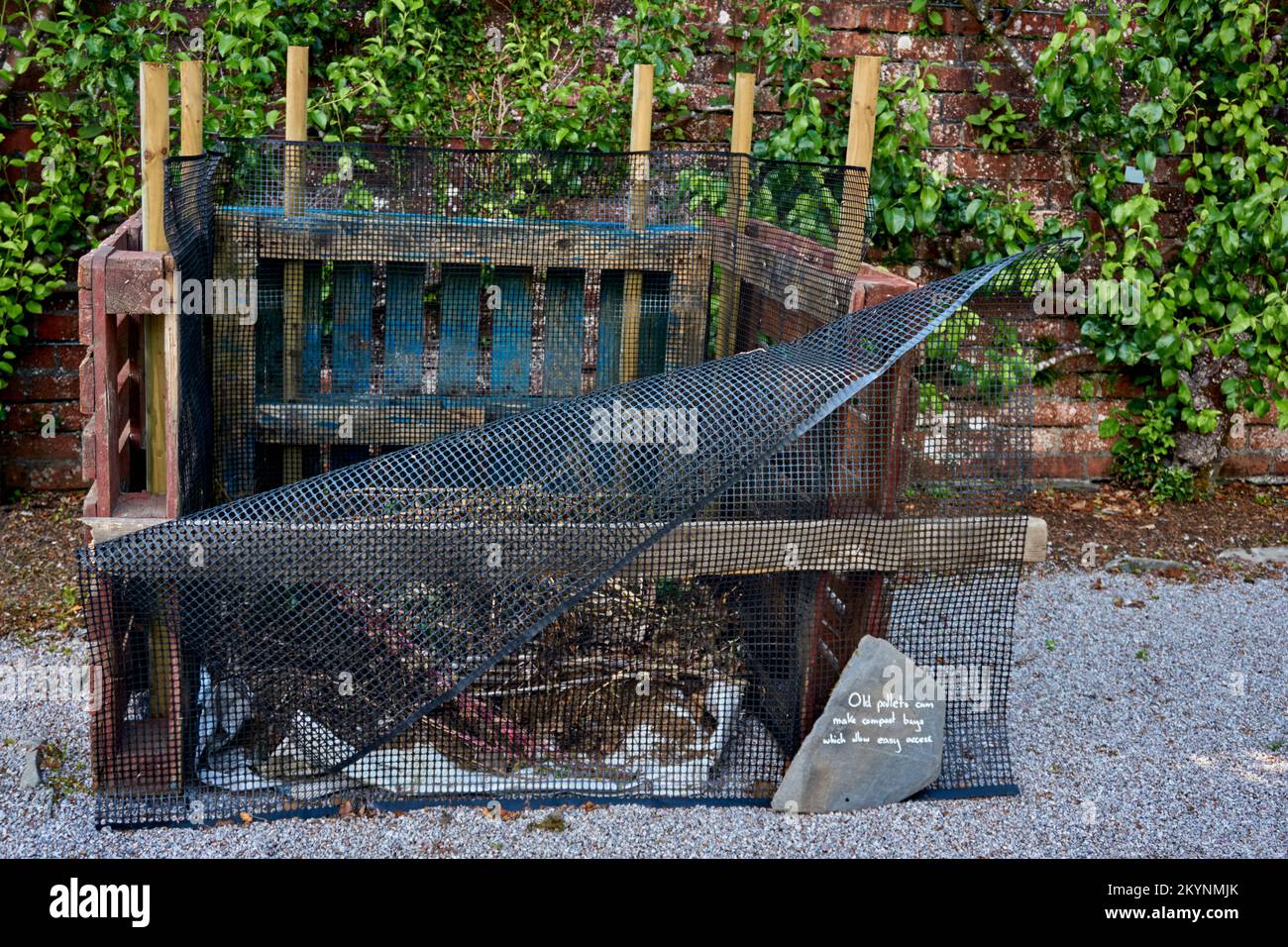 Compost bins made from old wooden pallets Stock Photo Alamy