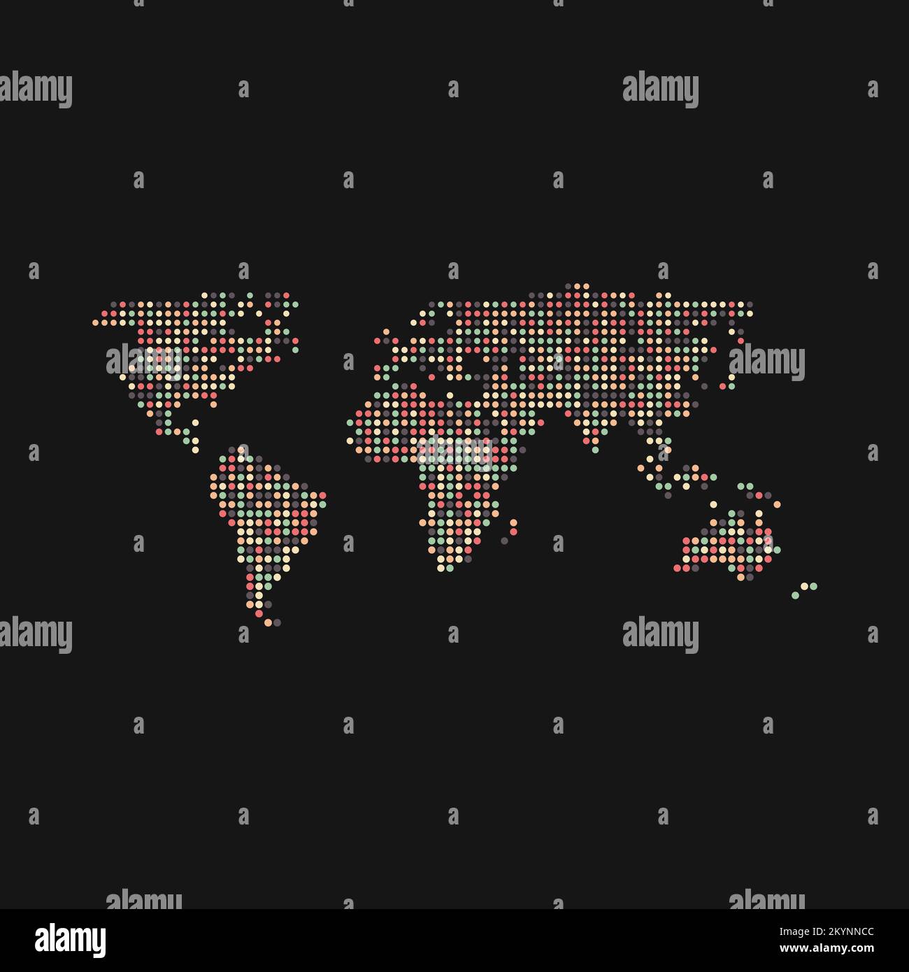 World 3 Silhouette Pixelated generative pattern map illustration Stock ...