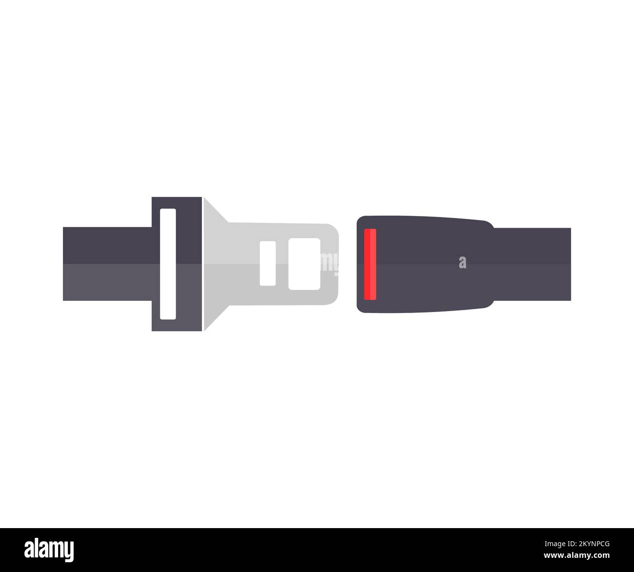Open car safety seat belt. Seat safety belt in car for safety before driving on the road logo design. Concept transport travel, safe driving rule. Stock Vector