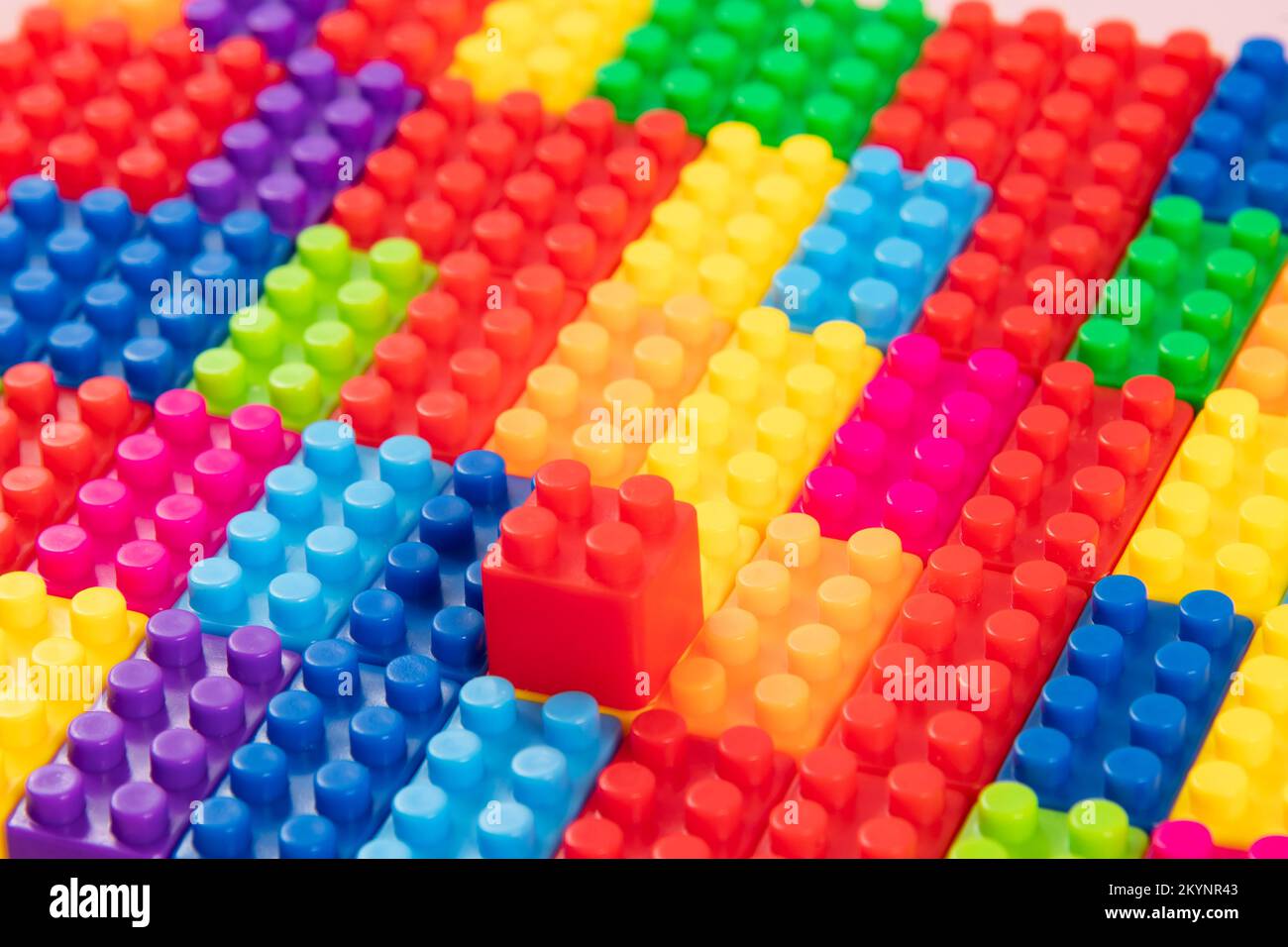 Colorful and isolated children plastic building blocks toy Stock Photo ...