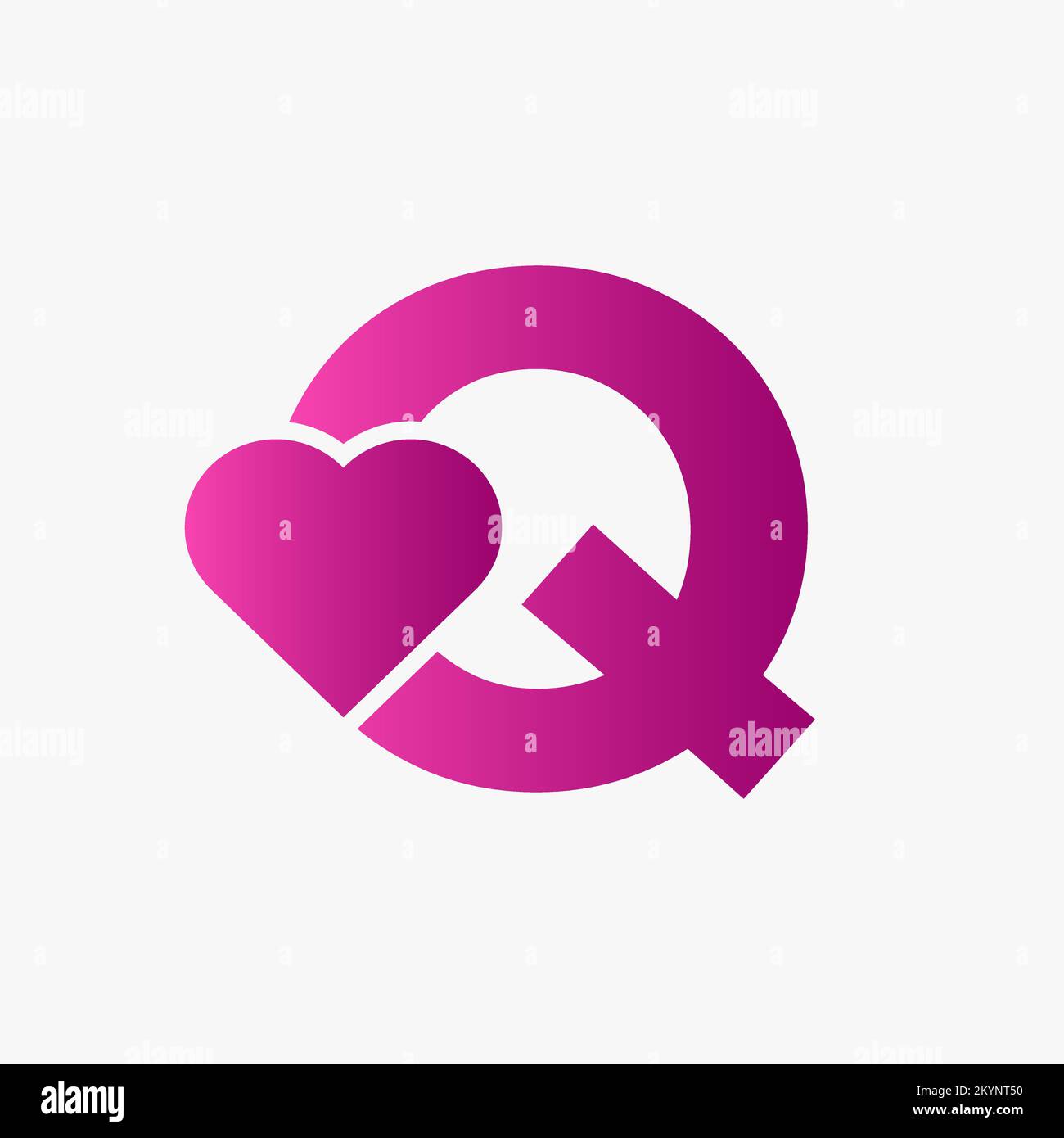 Letter Q Love Symbol And Heart Icon Concept Vector Template Stock ...