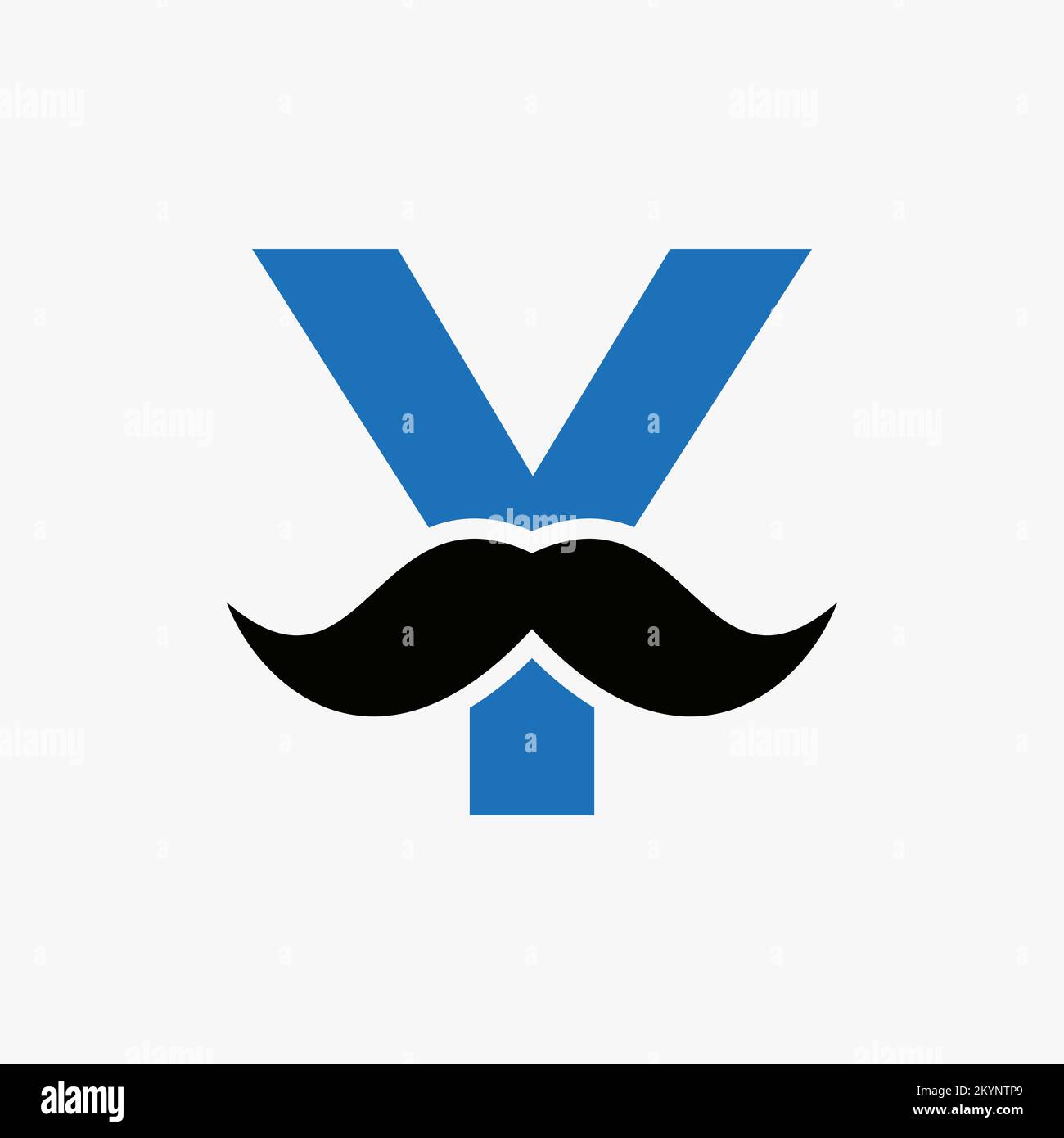 Letter Y Logo Design. Hairstylist Logotype For Mustache