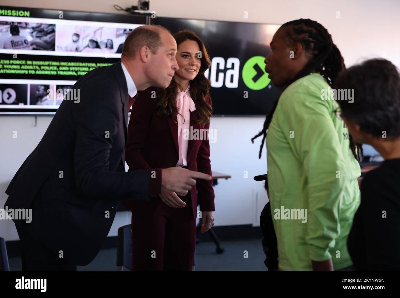 The Prince and Princess of Wales during a visit to Roca, in Chelsea ...