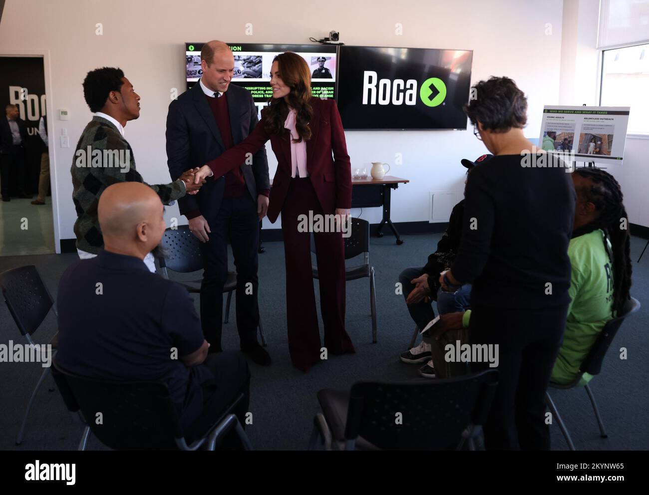 The Prince and Princess of Wales during a visit to Roca, in Chelsea ...