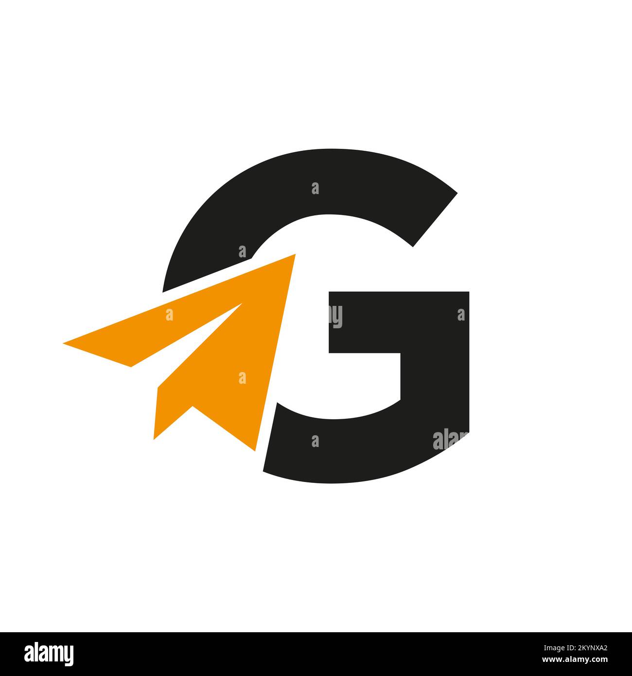 Letter G Travel Logo Concept With Paper Plane Icon Vector Template ...