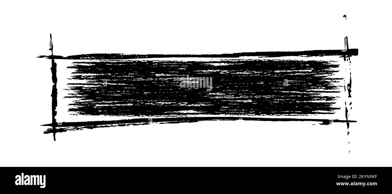 Frame made of black brush strokes. Vector illustration Stock Vector ...