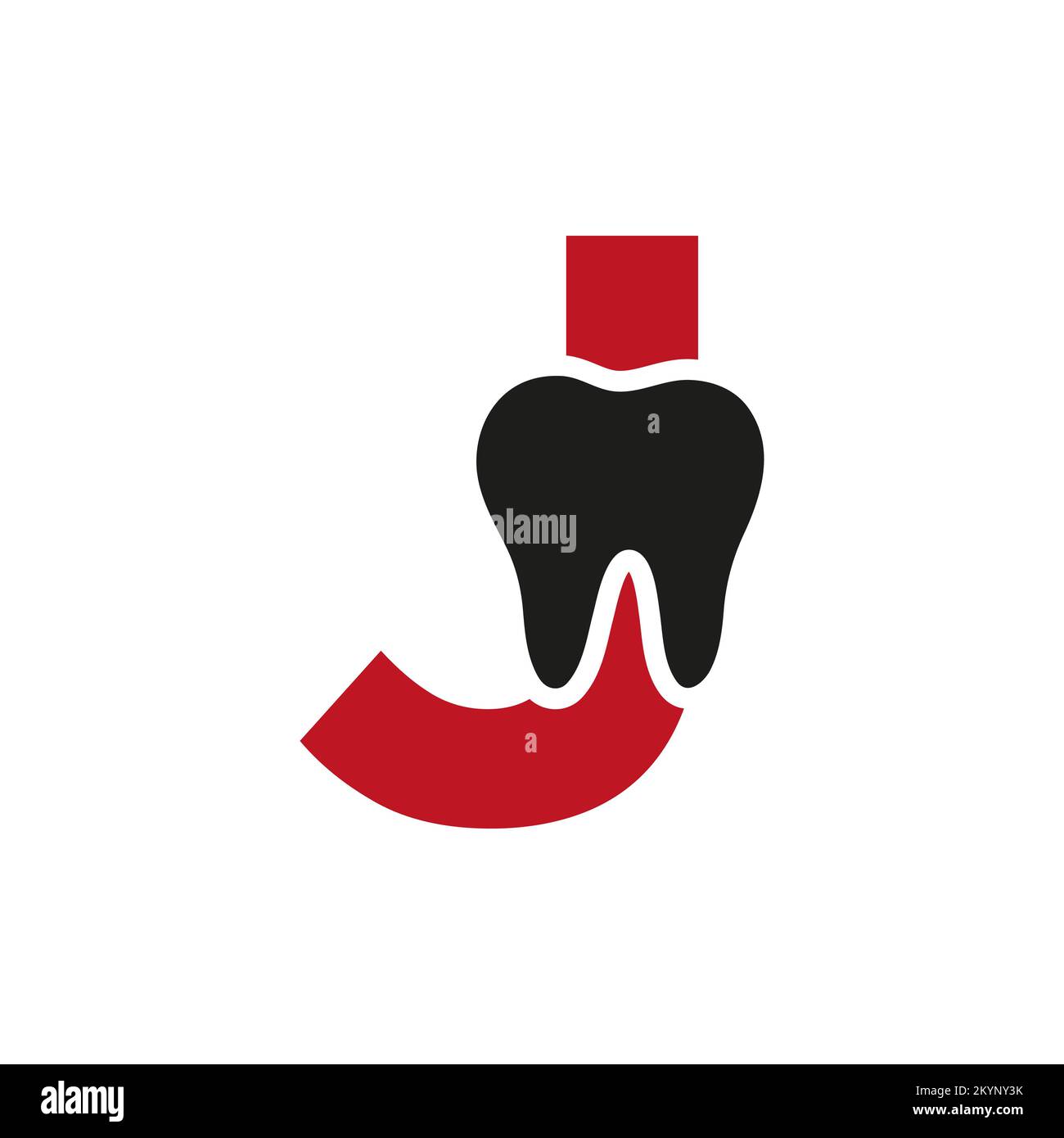 Letter J Dental Logo Concept With Teeth Symbol Vector Template Stock