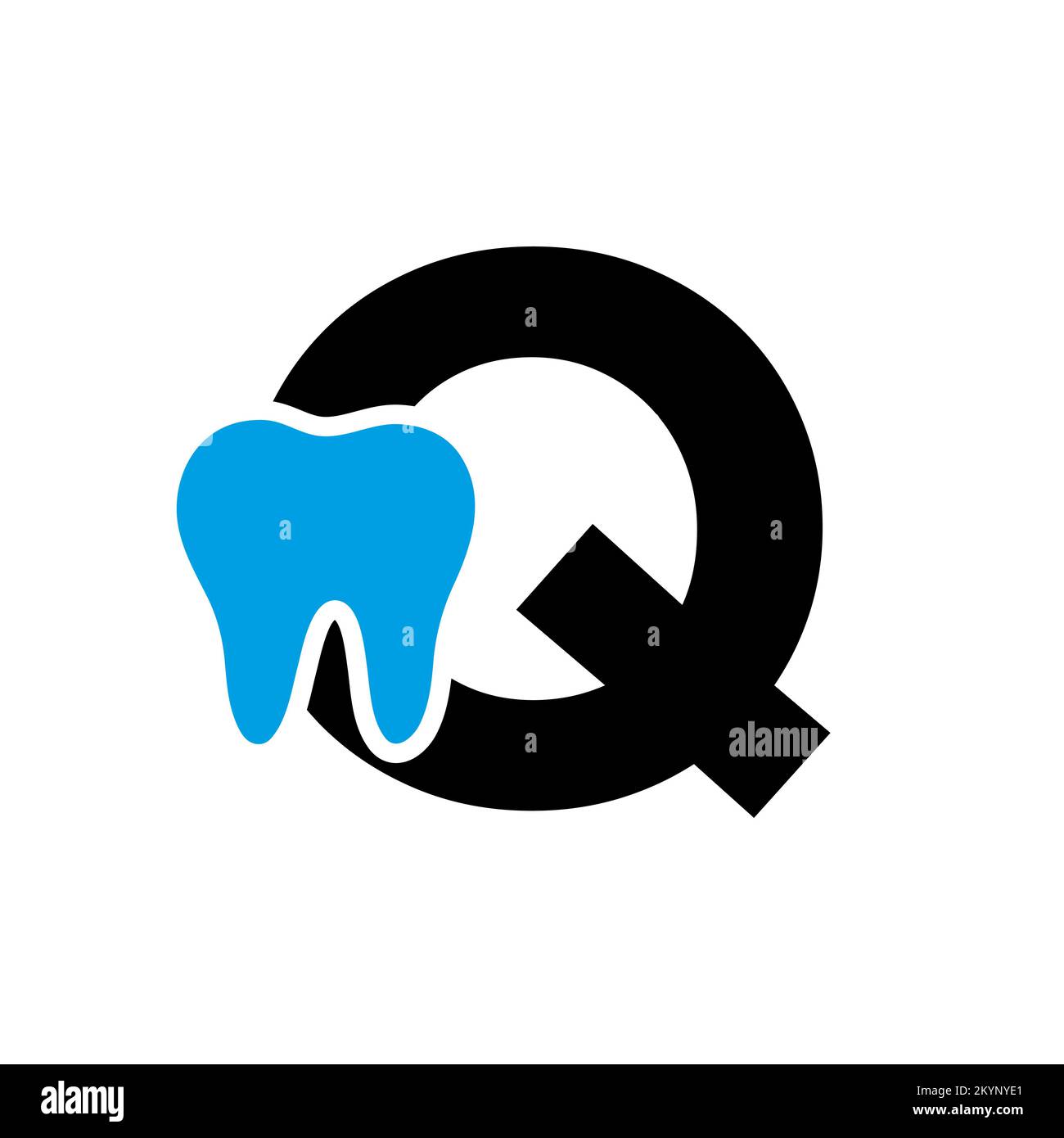 Letter Q Dental Logo Concept With Teeth Symbol Vector Template Stock