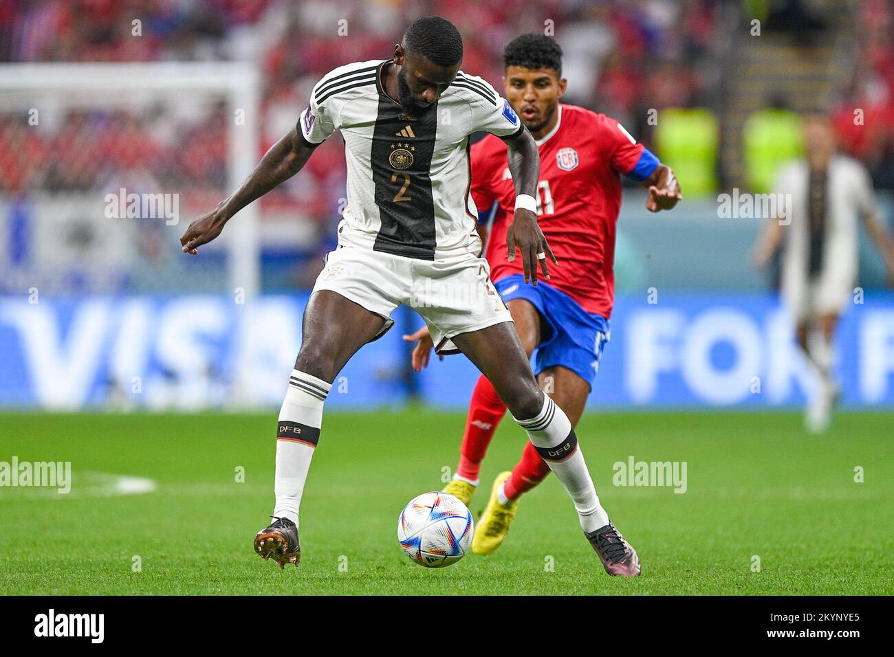 AL KHOR, QATAR - DECEMBER 1: Antonio Ruediger of Germany during the Group E - FIFA World Cup Qatar 2022 match between Costa Rica and Germany at the Al Bayt Stadium on December 1, 2022 in Al Khor, Qatar (Photo by Pablo Morano/BSR Agency) Stock Photo