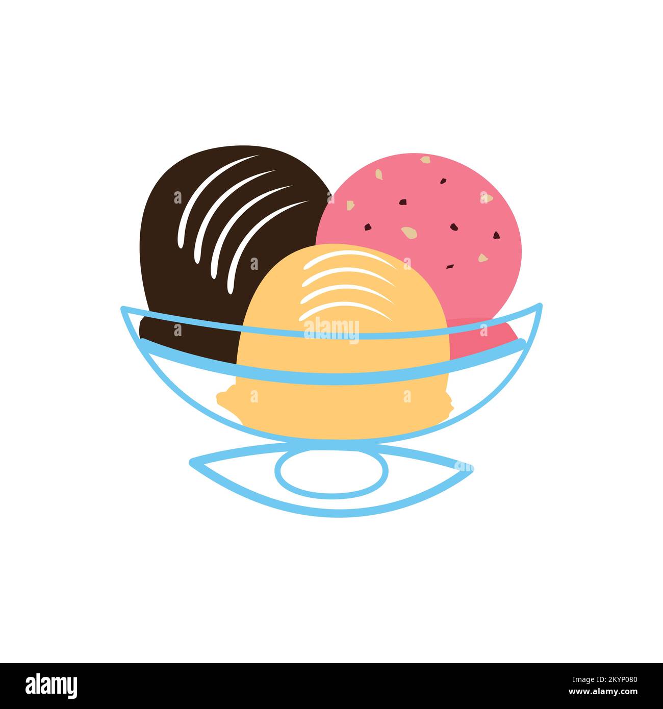 Chocolate cupcake vector illustration on white background Stock Vector