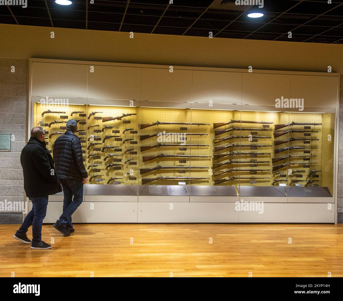 Civil War rifles on display at the Gettysburg National Museum Park Museum Stock Photo