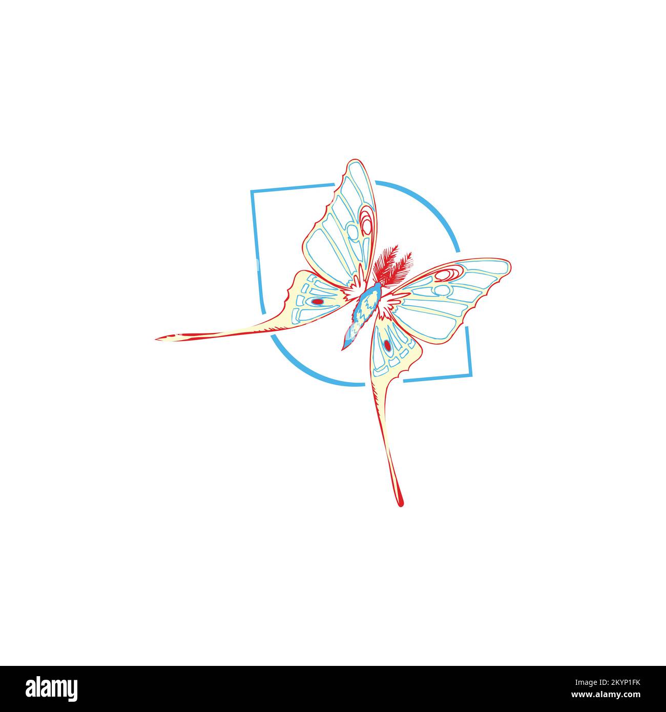 Colorful butterfly illustration on white background Stock Vector Image ...