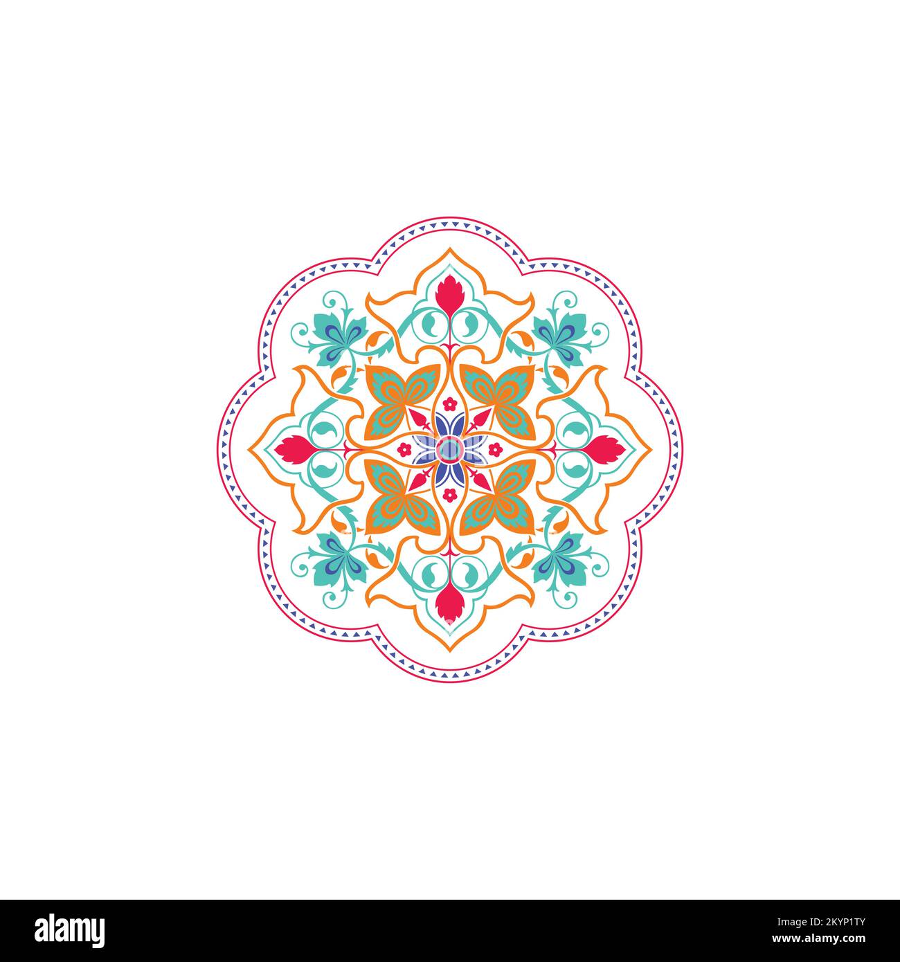 Doodle mandala vector pattern design on a white background Stock Vector