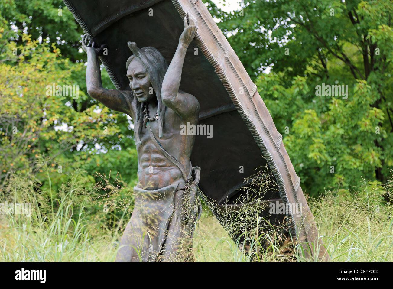 Statue of native American - Cuyahoga Valley National Park, Ohio Stock Photo