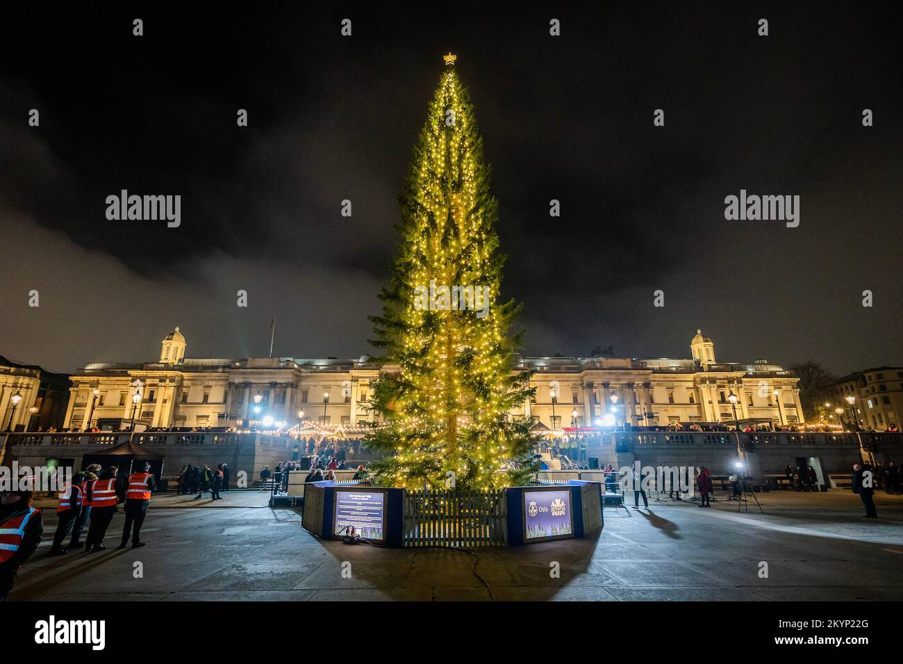 London, UK. 1st Dec, 2022. The Trafalgar Square Christmas tree is