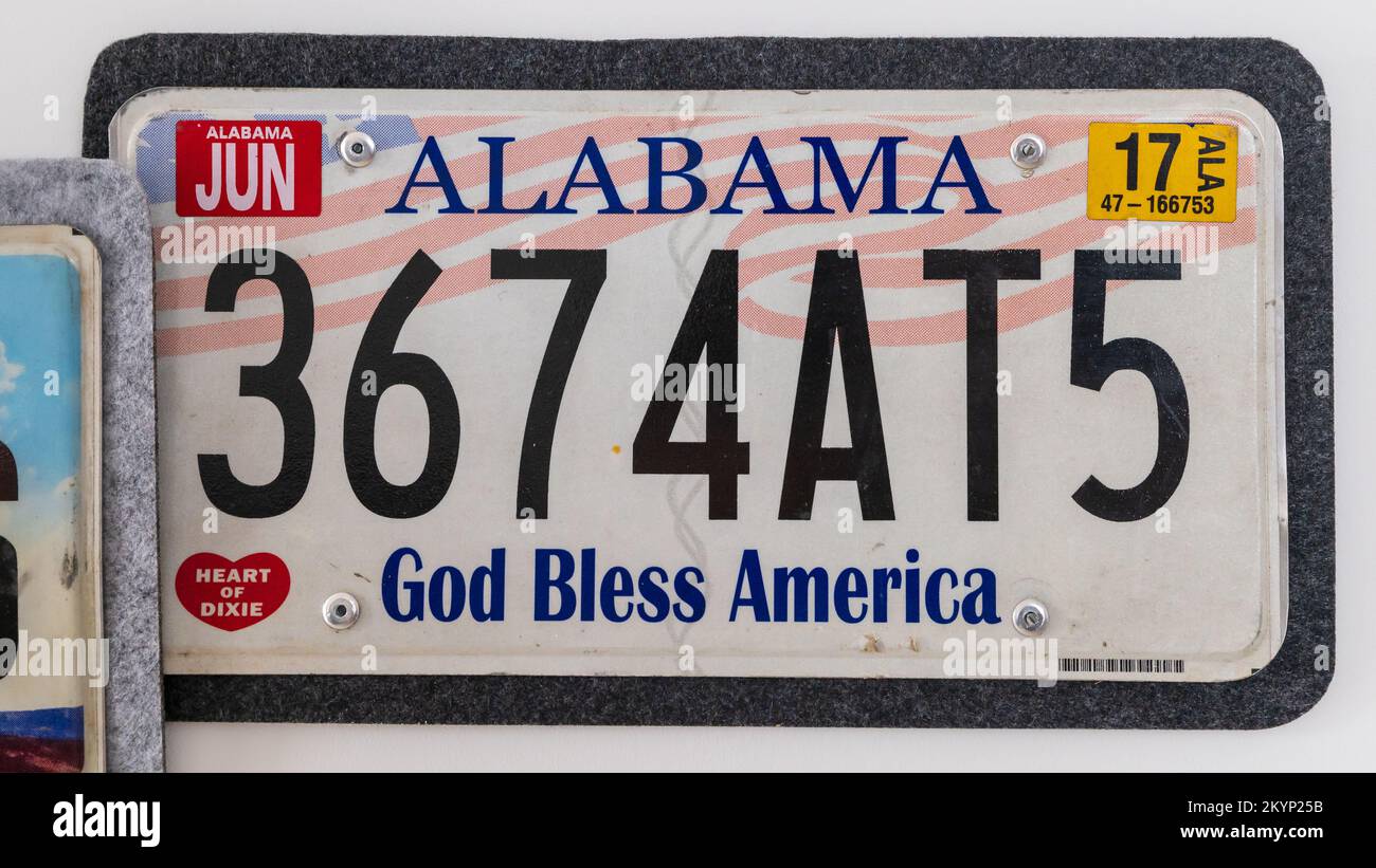 thumbnail interactive-video image 1 of Blessed Metal License Plate – Black Aluminum – Novelty Car Tag – USA 1 of 4
