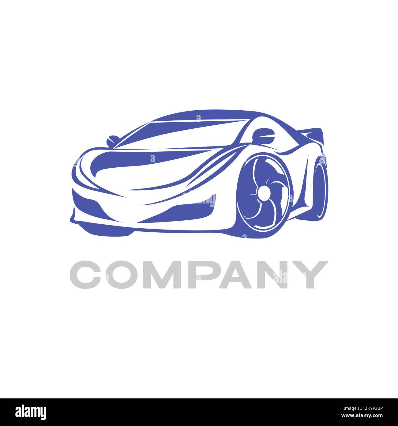 Creative blue car vector icon design with a white background Stock Vector