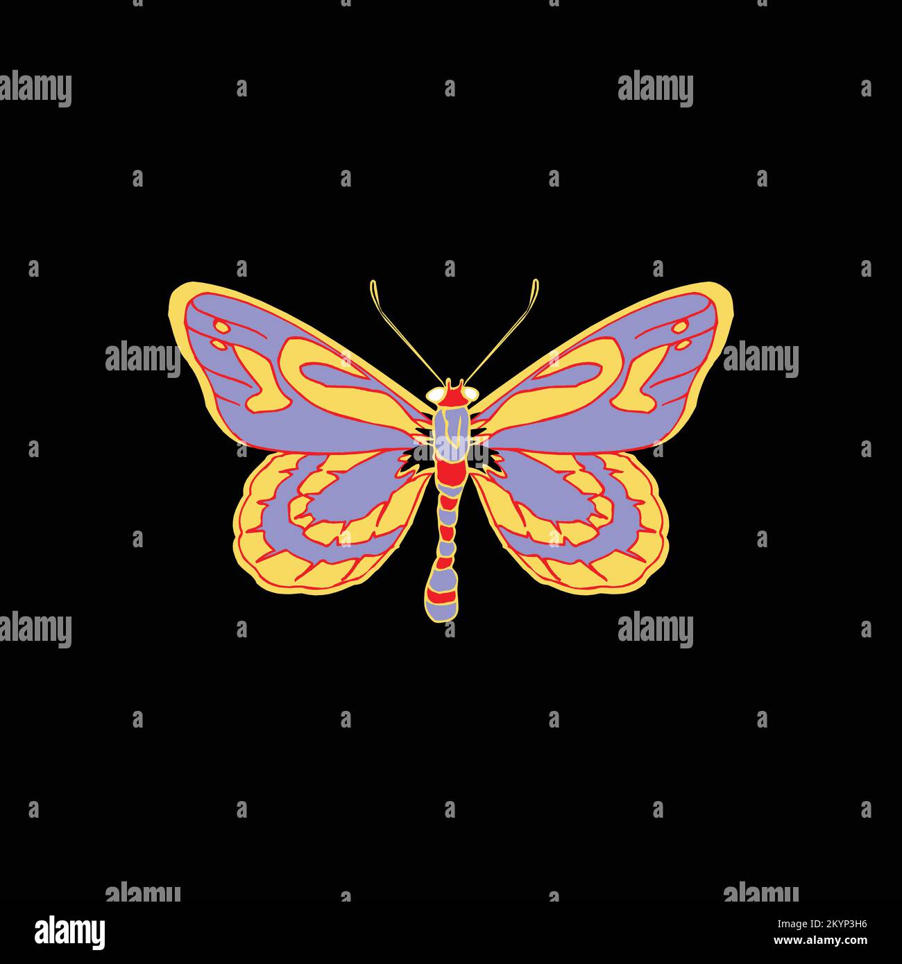 Lycorea Halia cleobaea butterfly icon design isolated on black background Stock Vector