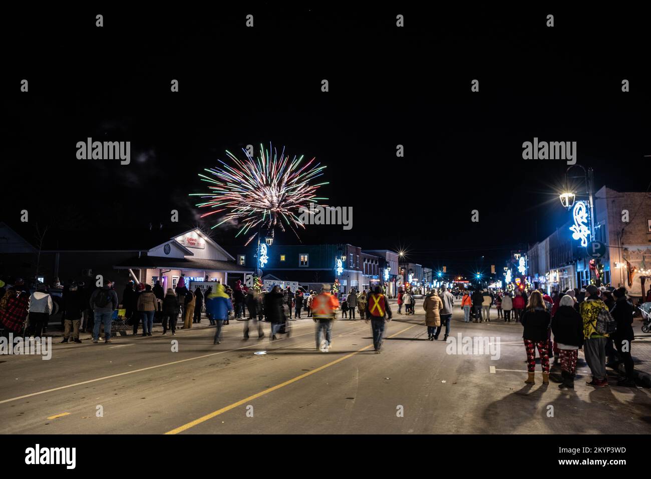 Fenelon Falls Santa Clause Parade Fireworks Stock Photo Alamy