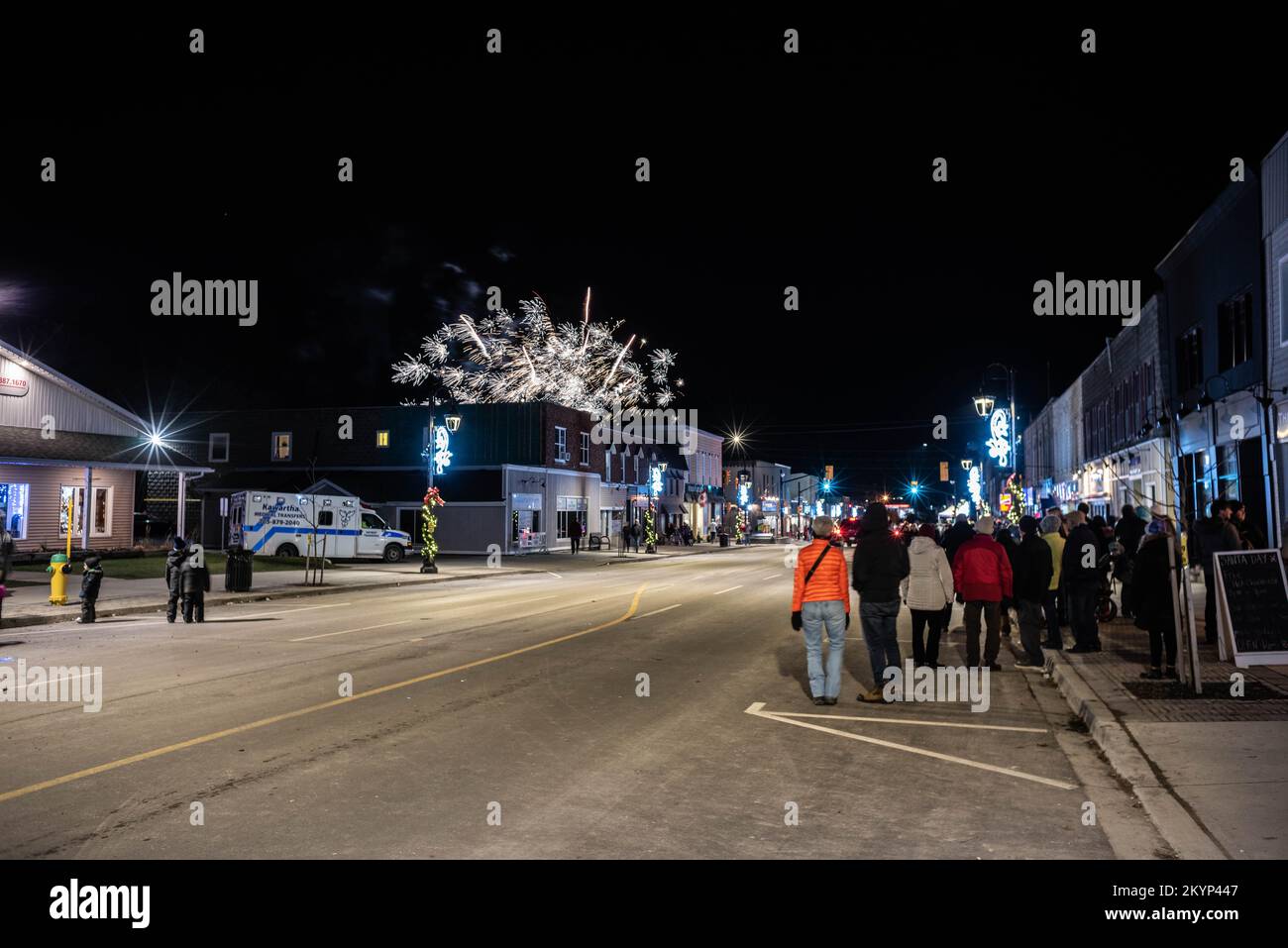 Fenelon Falls Santa Clause Parade Fireworks Stock Photo Alamy