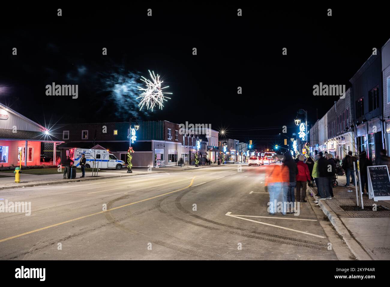 Fenelon Falls Santa Clause Parade Fireworks Stock Photo Alamy