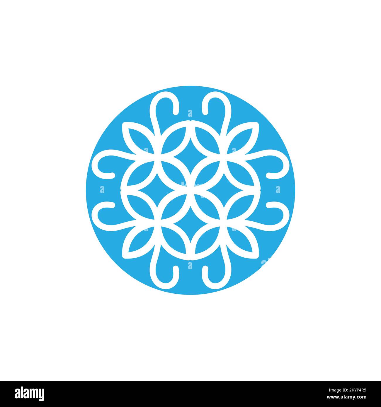 Logotype mandala vector template design on sky color with white background Stock Vector