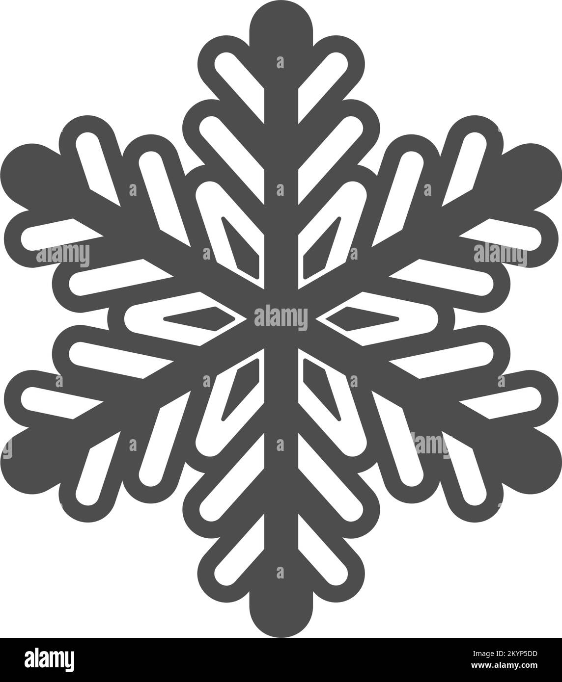 Snowflake silhouette icon. Snow flake stencil blueprint Stock Vector