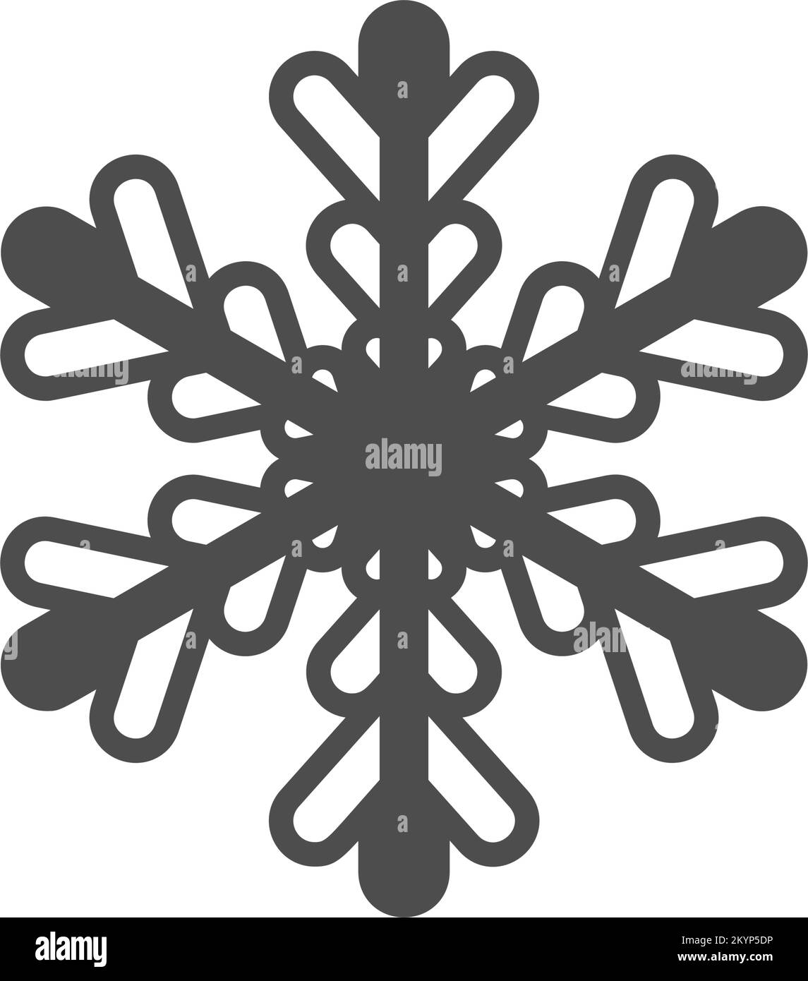 Snowflake silhouette icon. Snow flake stencil blueprint Stock Vector