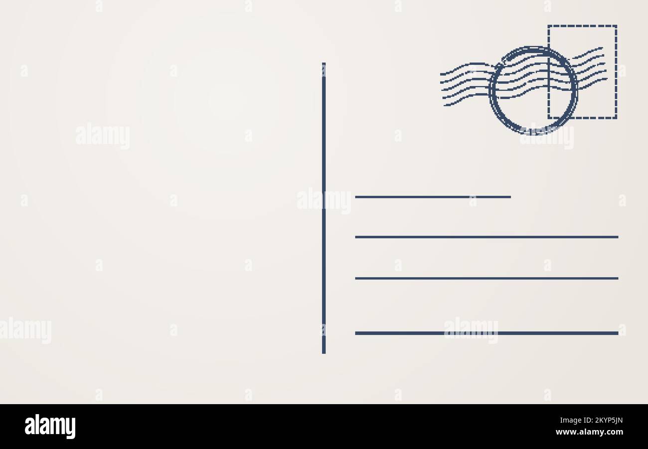 Postcard background template. Postal card back design Stock Vector