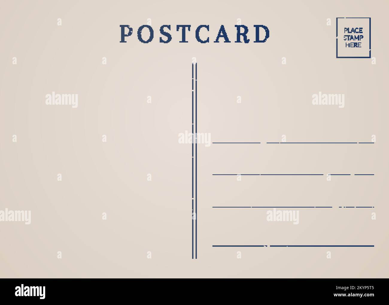 Empty postcard template. Design of blank post card back Stock Vector Image  & Art - Alamy