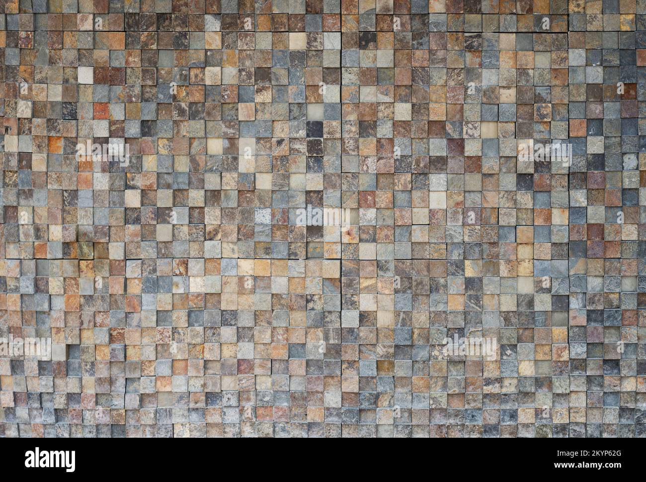 Square brown color floor tiles pattern background close up view Stock Photo