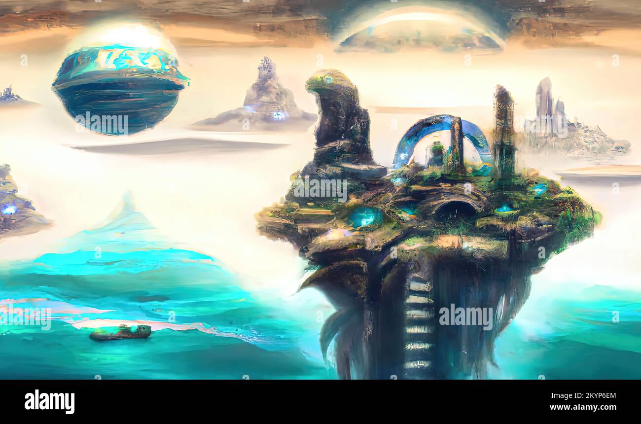 Lost city of atlantis illustration hi-res stock photography and images ...