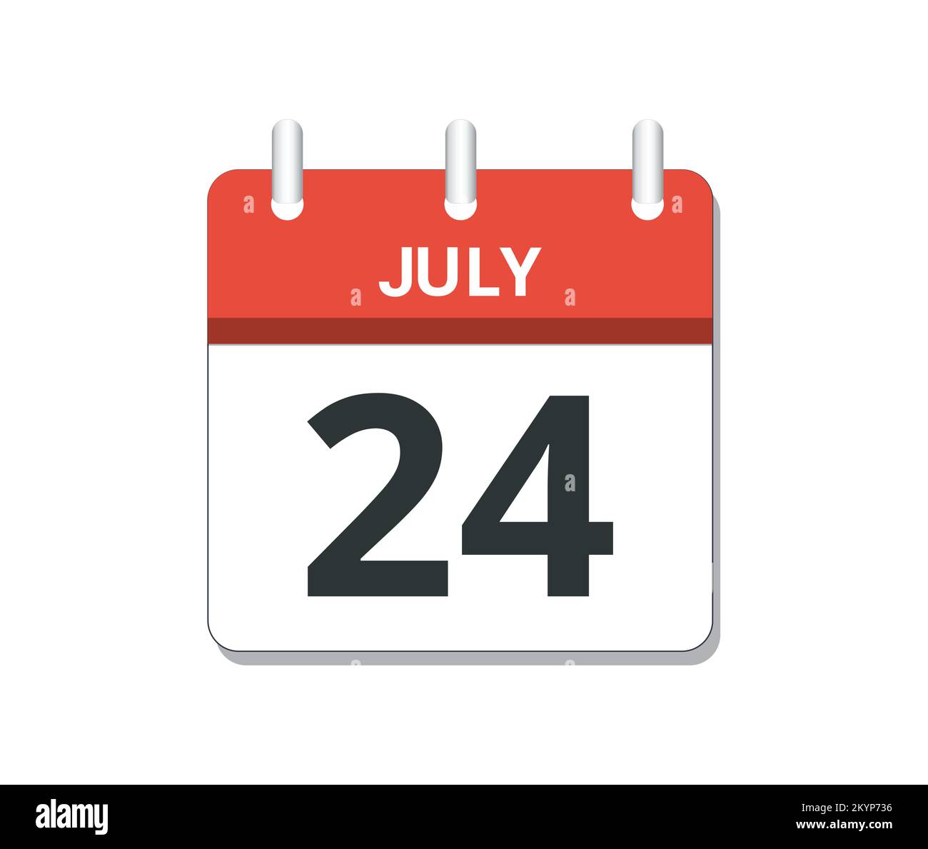 July 24th calendar icon vector. Concept of schedule, business and tasks