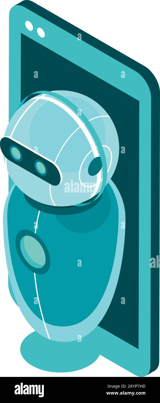 isometric AI robot and mobile Stock Vector Image & Art - Alamy